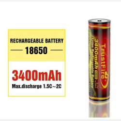 Trustfire 18650 - 3400 mAh - Genopladelig batteri